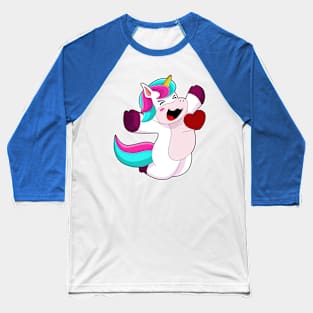 Unicorn with Heart Baseball T-Shirt